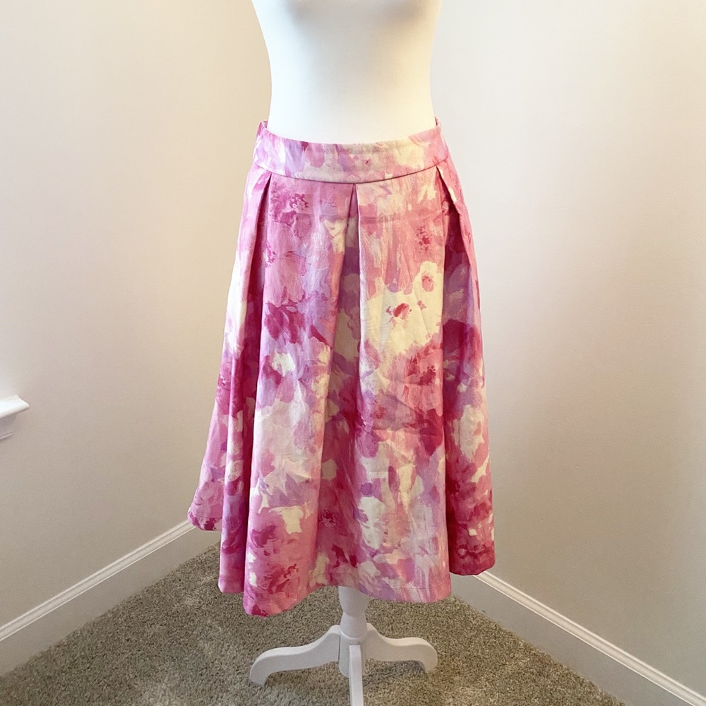 Barbiecore Mix Nouveau Pink Pattern Plaided Midi Skirt Size M